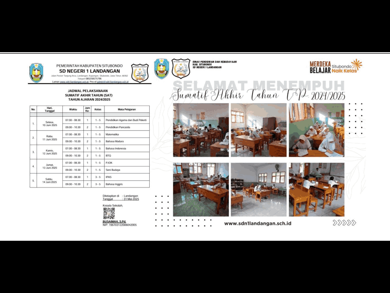 SUMATIF AKHIR SEMESTER II SISWA KELAS I S.D V
